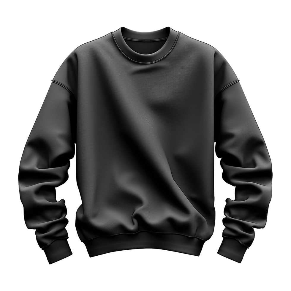 Black sweatshirt isolated on transparent background png