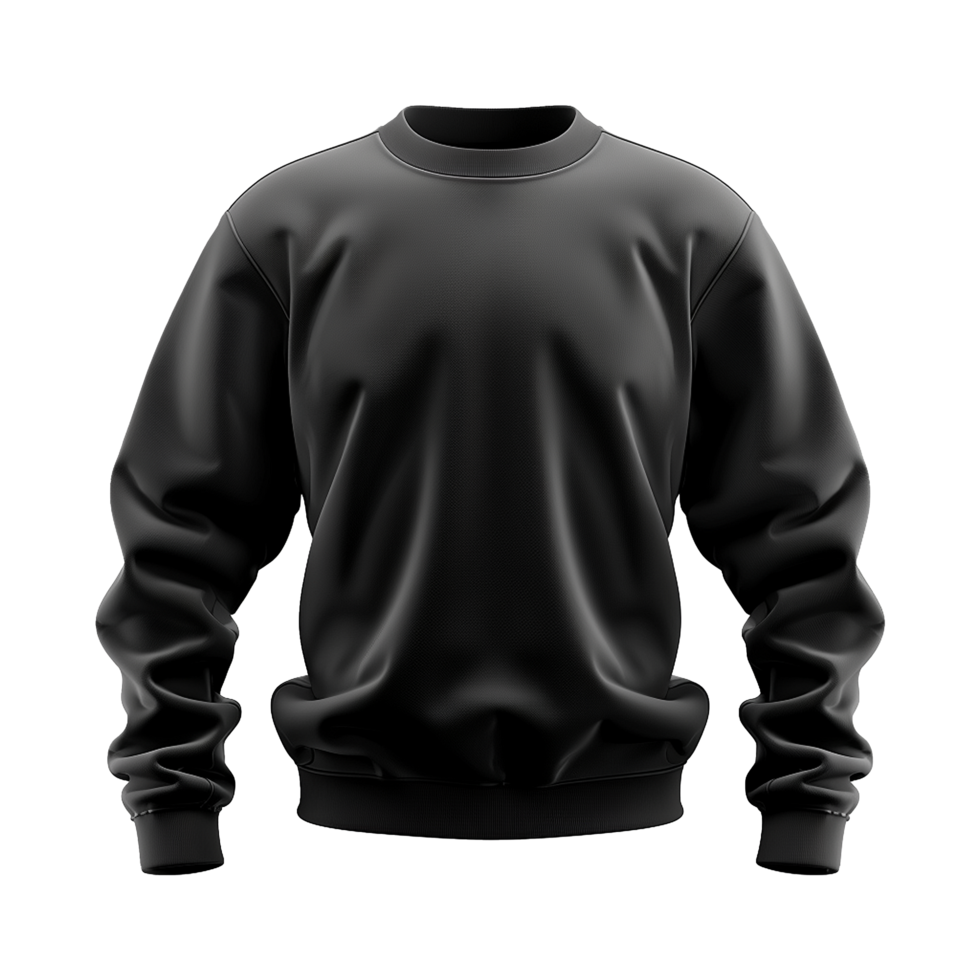 Black sweatshirt isolated on transparent background png