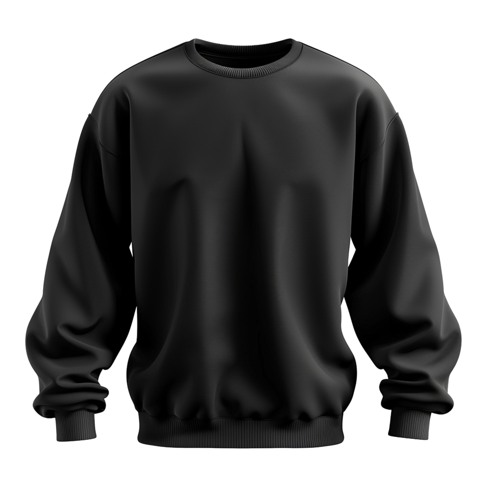 Black sweatshirt isolated on transparent background png