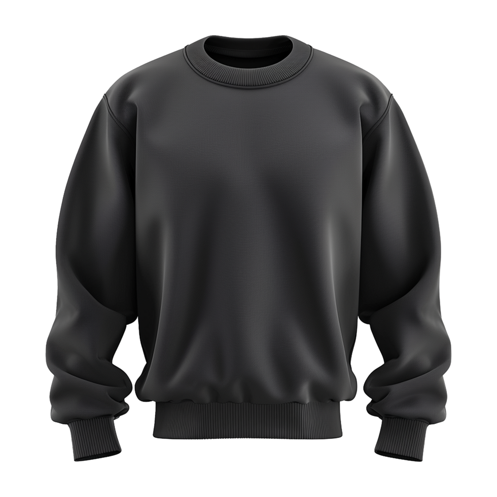 Black sweatshirt isolated on transparent background png
