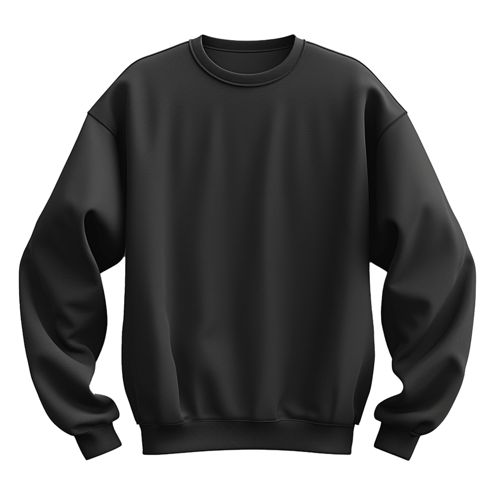 Black sweatshirt isolated on transparent background png