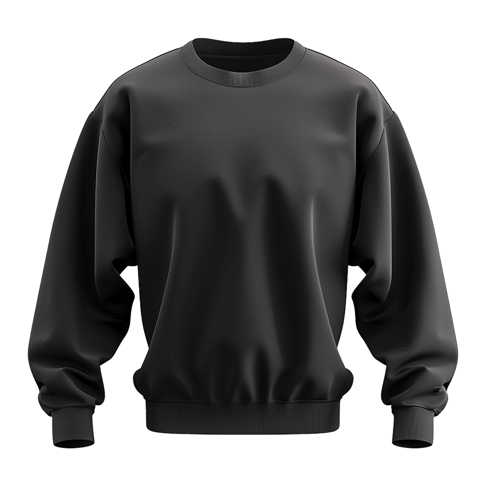 Black sweatshirt isolated on transparent background png