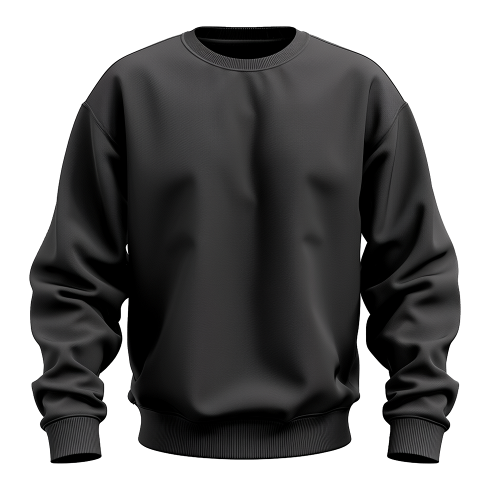 Black sweatshirt isolated on transparent background png