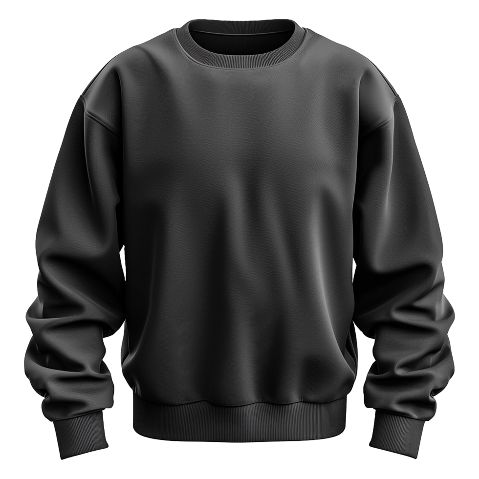 Black sweatshirt isolated on transparent background png