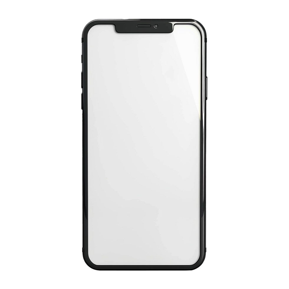3d blank phone screen isolated on transparent background png