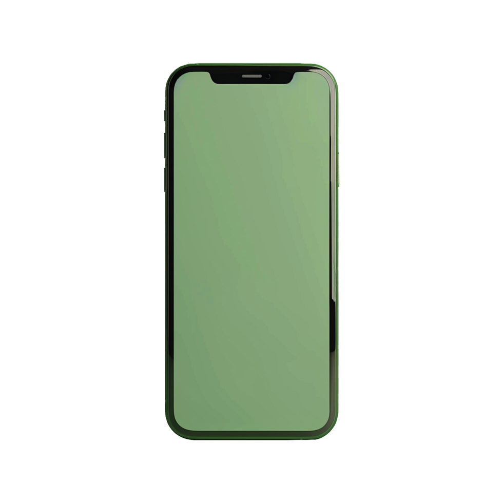 3d blank phone screen isolated on transparent background png