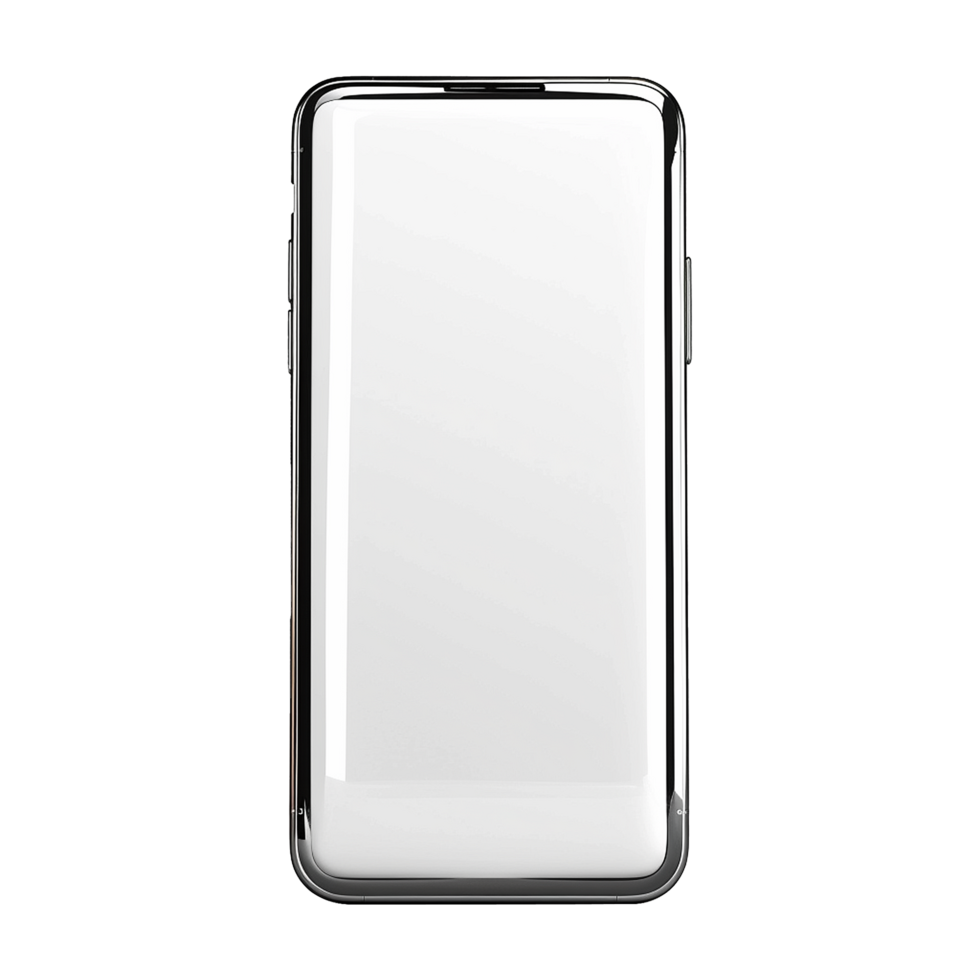 3d blank phone screen isolated on transparent background png