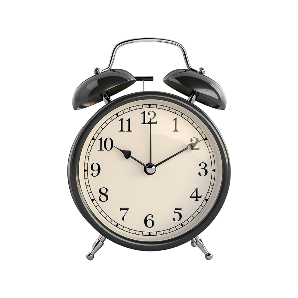 3d alarm clock isolated on transparent background png
