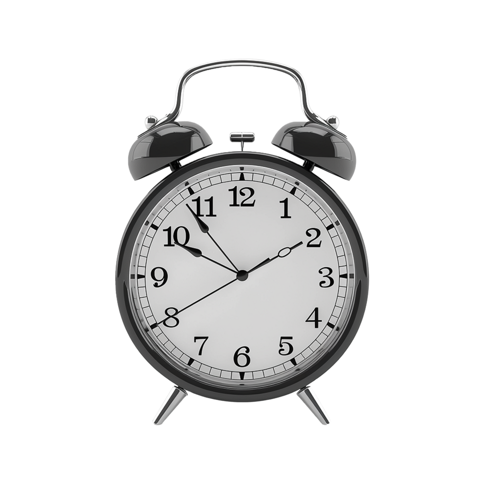 3d alarm clock isolated on transparent background png