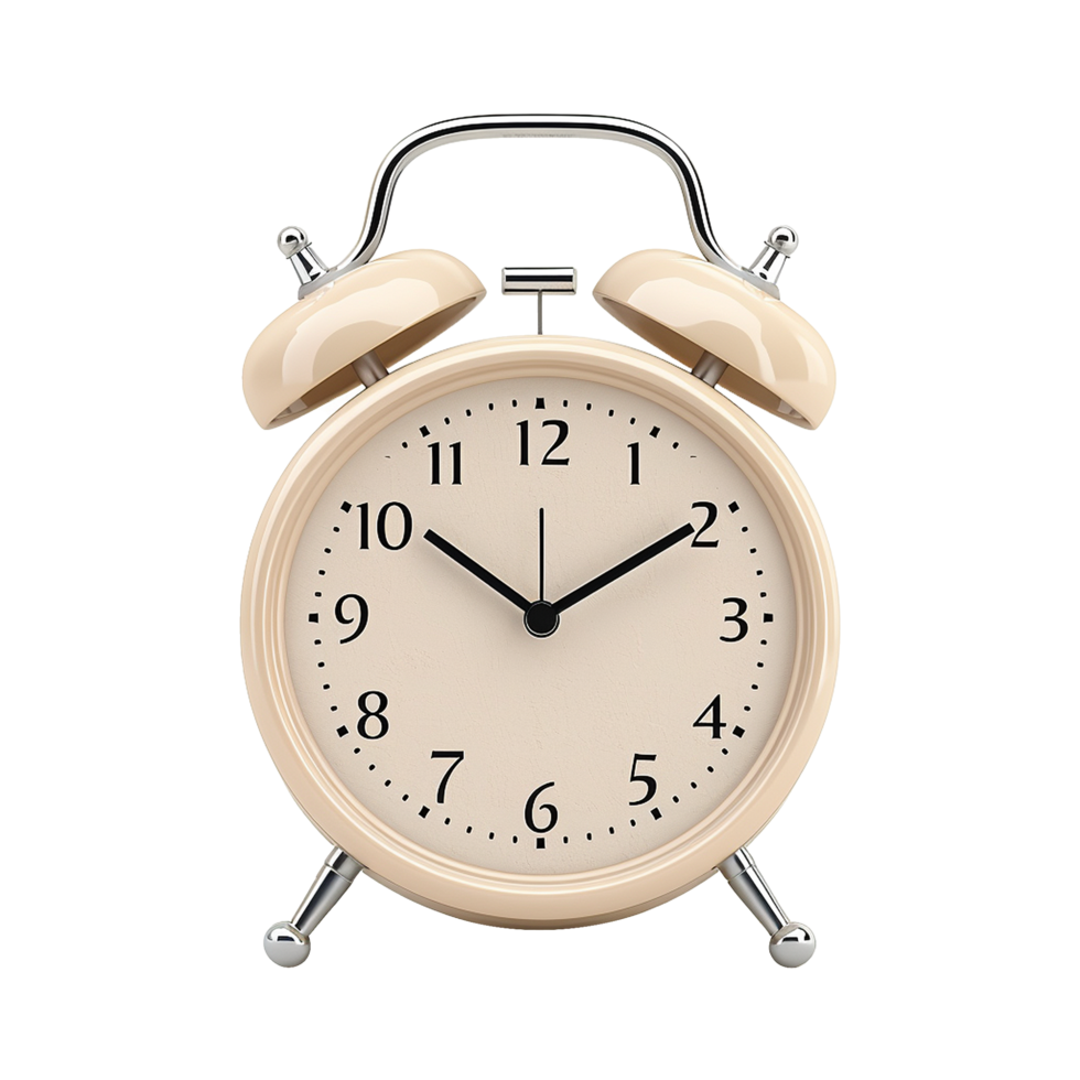 3d alarm clock isolated on transparent background png