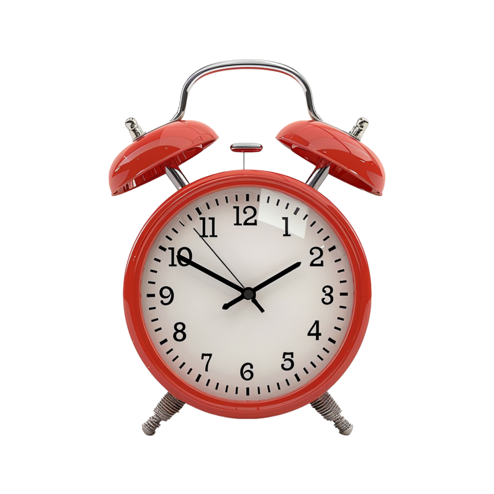 3d alarm clock isolated on transparent background png