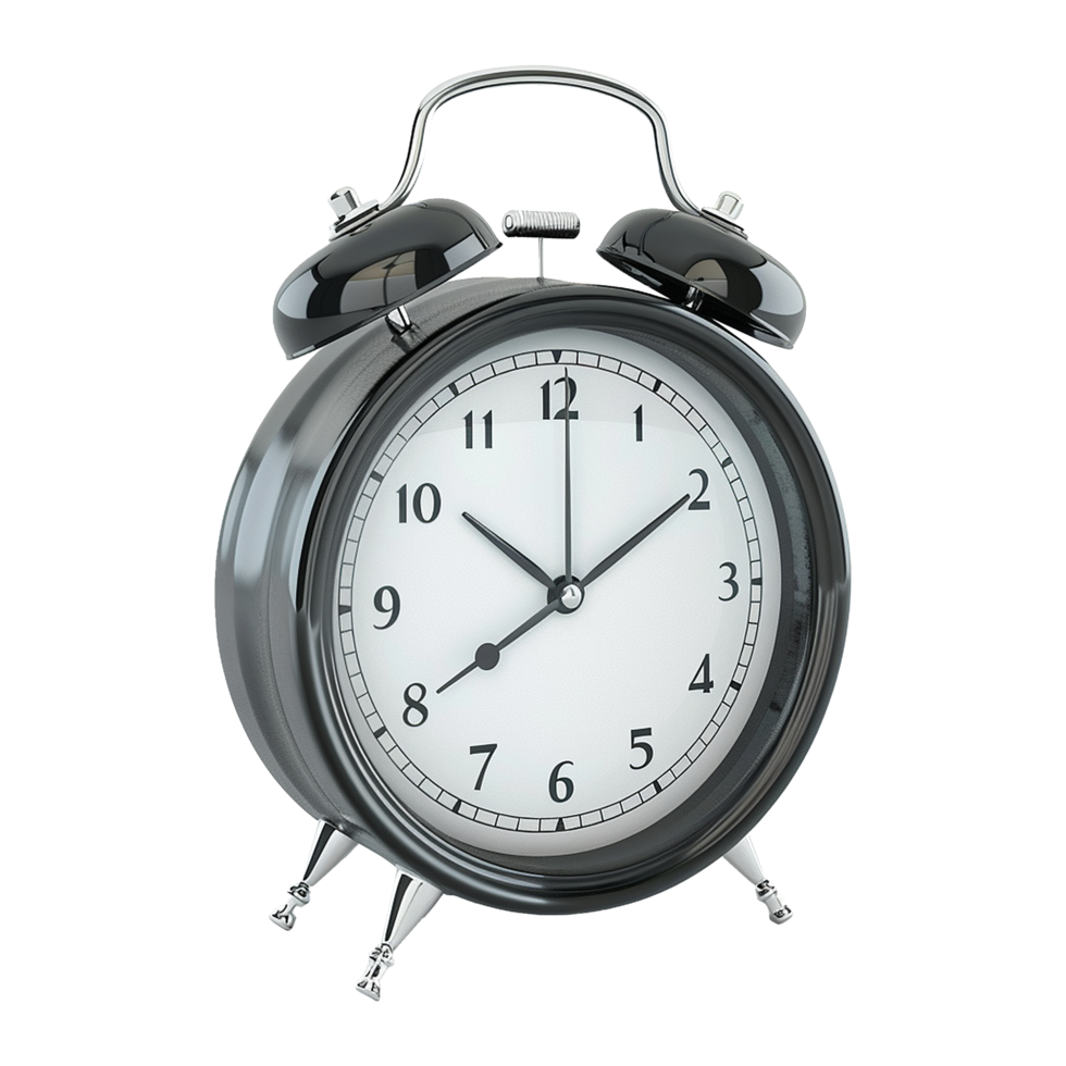 3d alarm clock isolated on transparent background png
