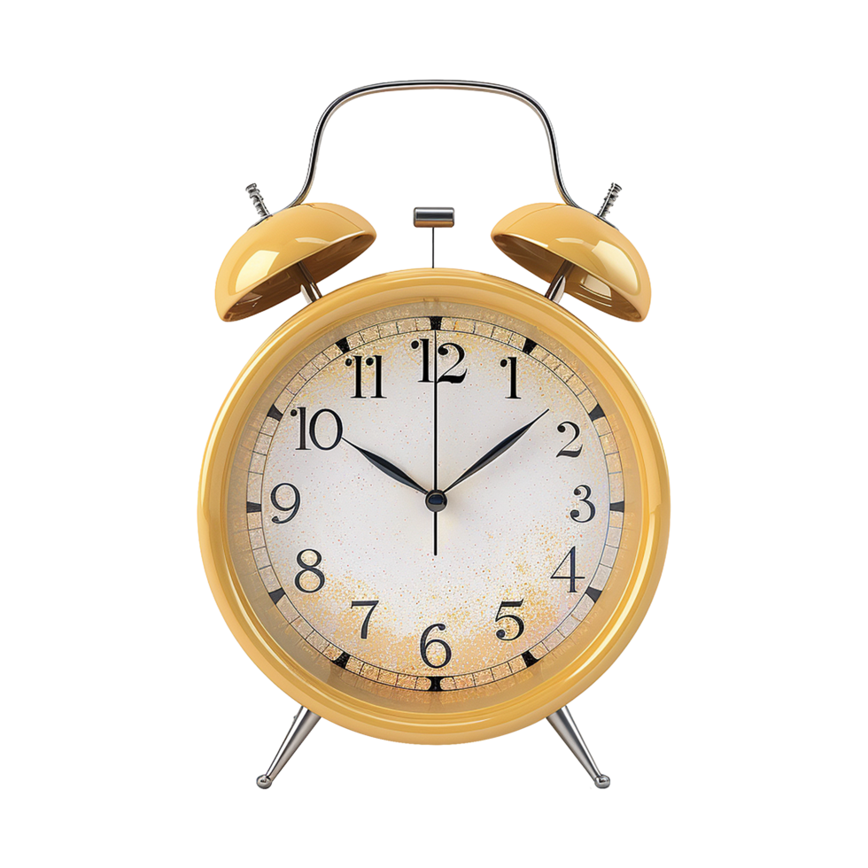 3d alarm clock isolated on transparent background png