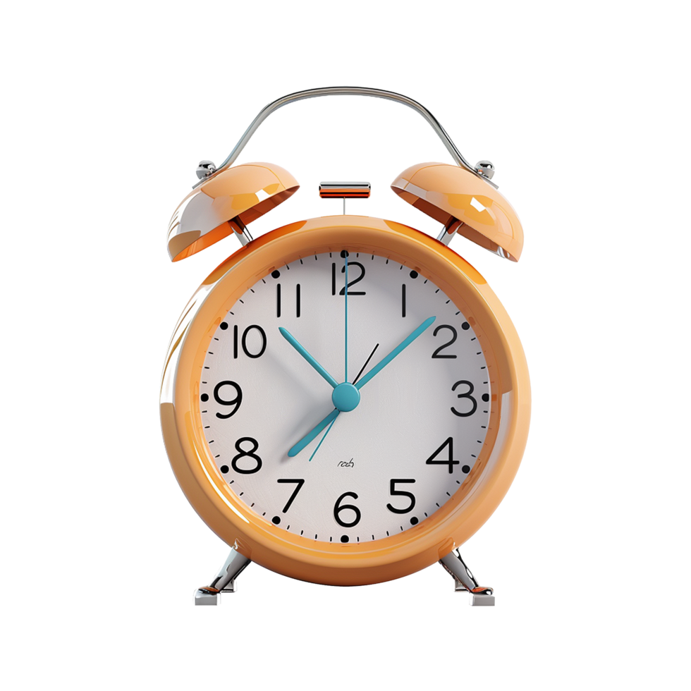 3d alarm clock isolated on transparent background png