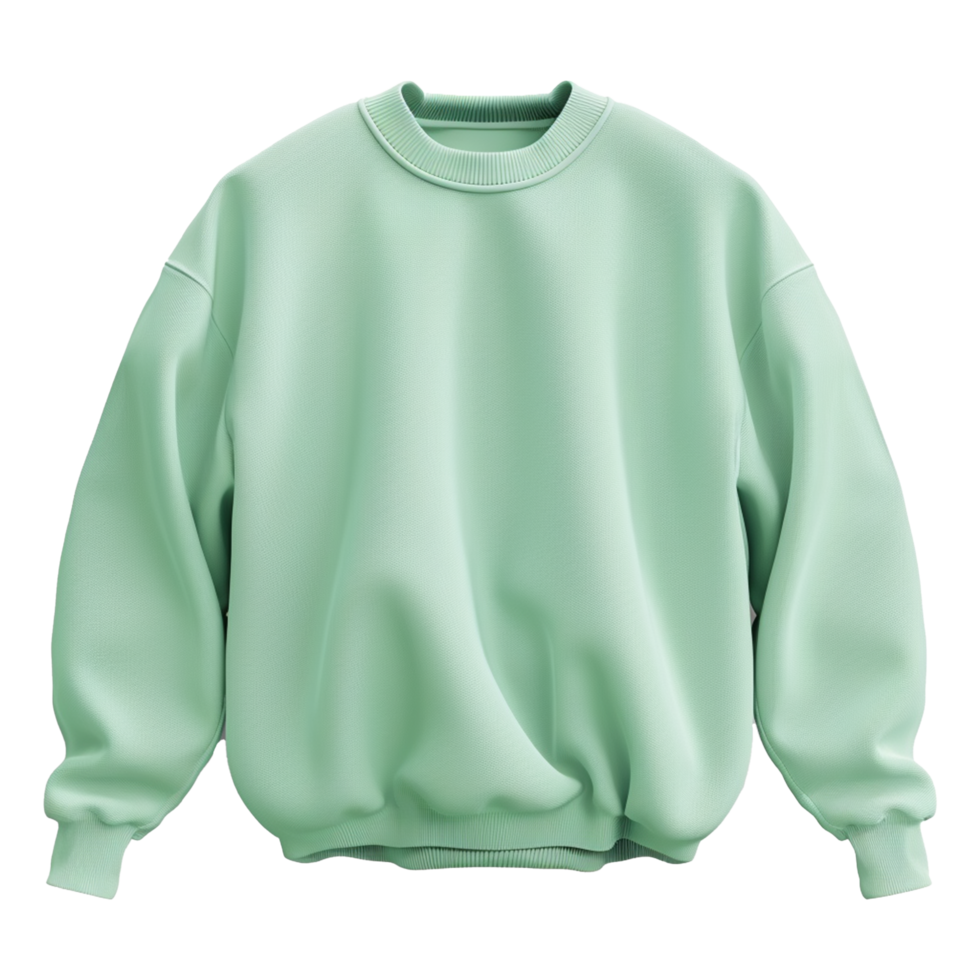 Mint sweatshirt isolated on transparent background png