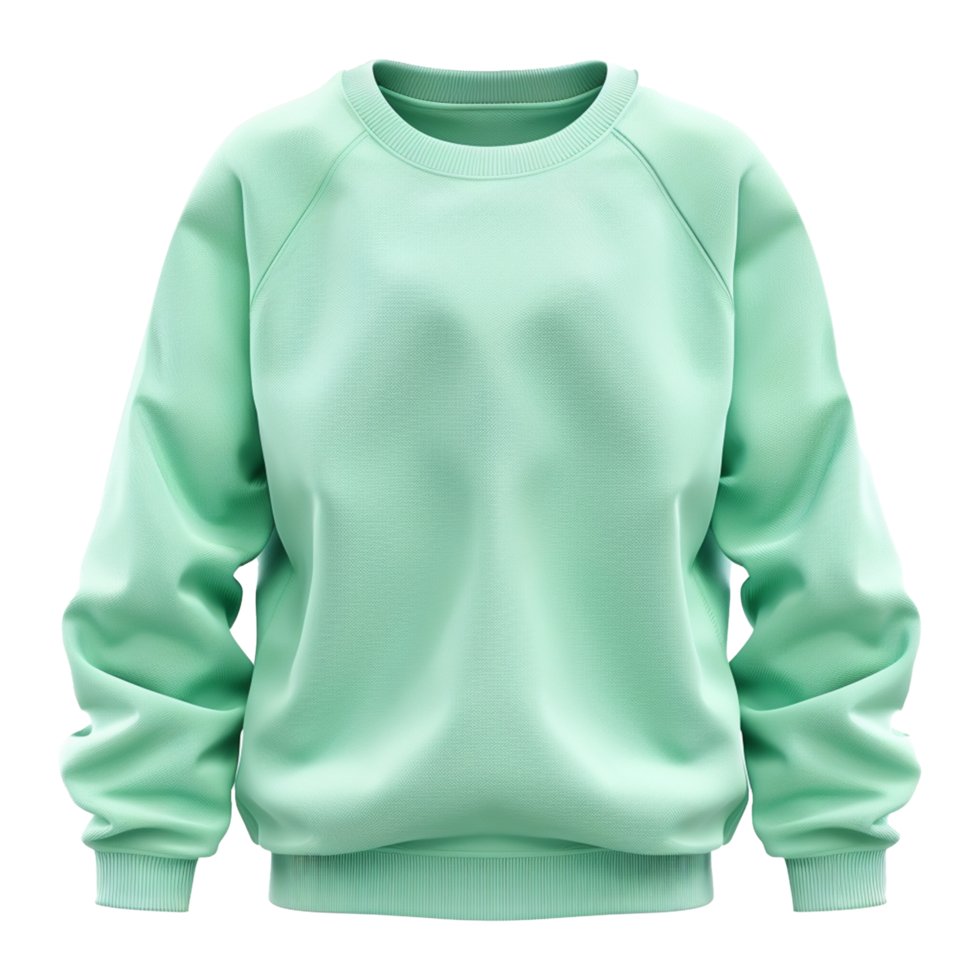 Mint sweatshirt isolated on transparent background png