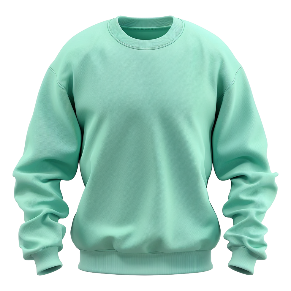 Mint sweatshirt isolated on transparent background png