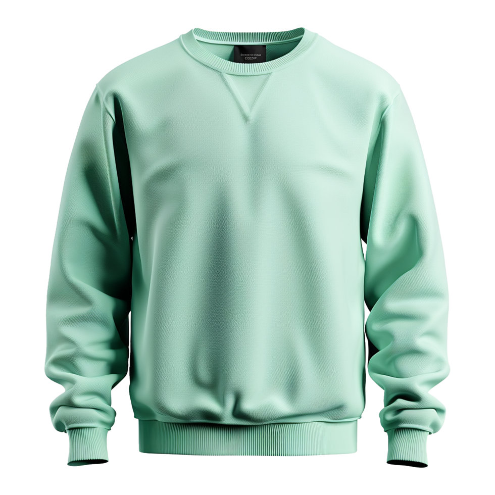 Mint sweatshirt isolated on transparent background png