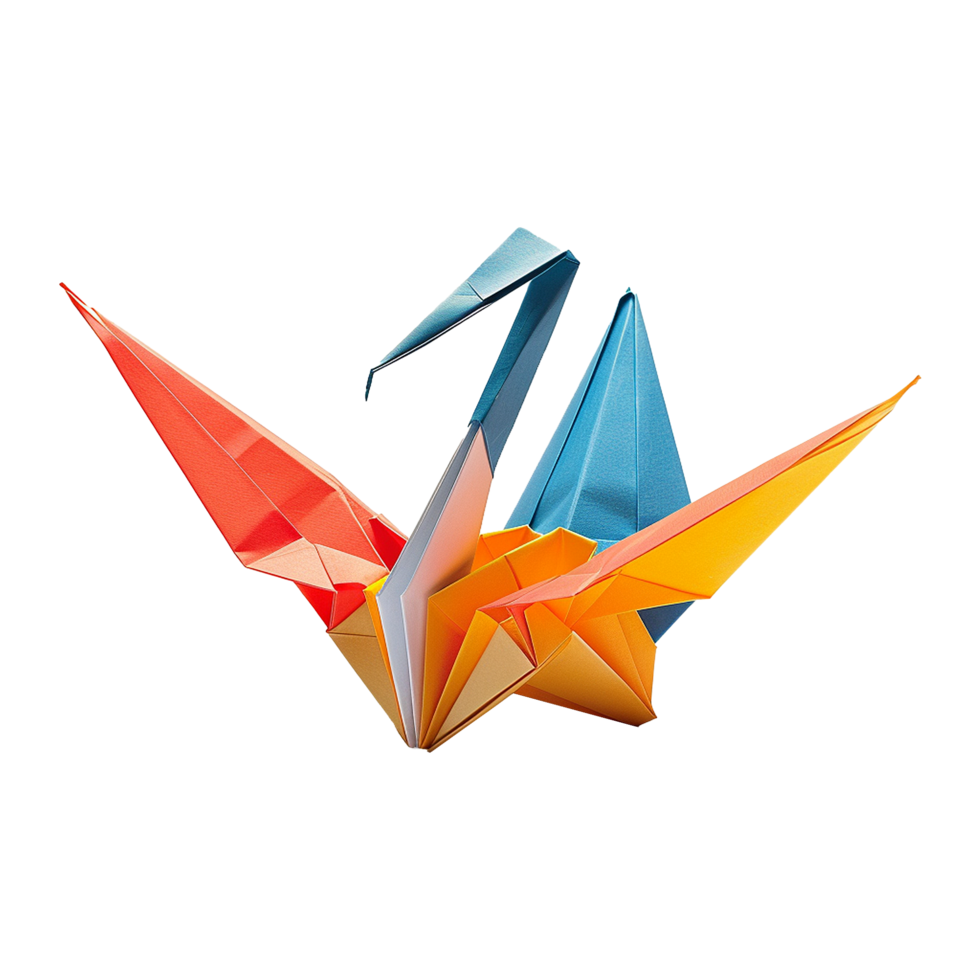 Origami crane isolated on transparent background png