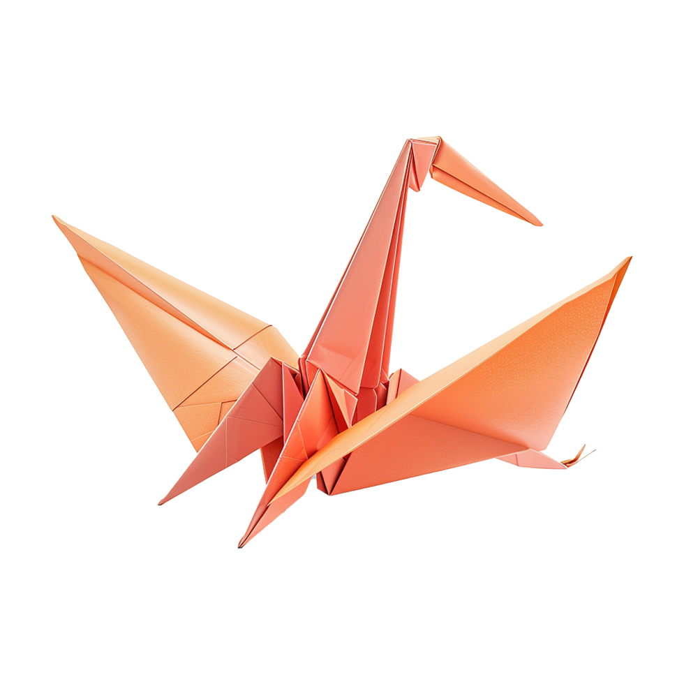 Origami crane isolated on transparent background png