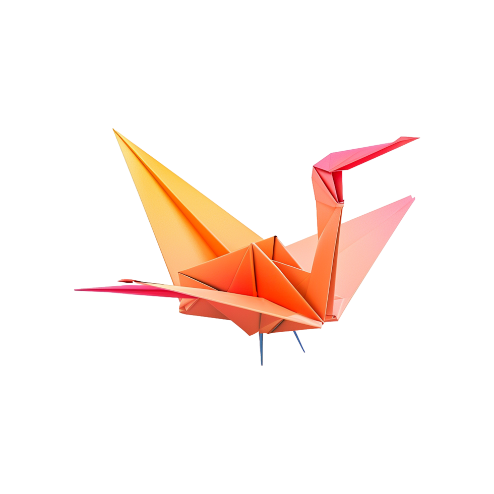 Origami crane isolated on transparent background png