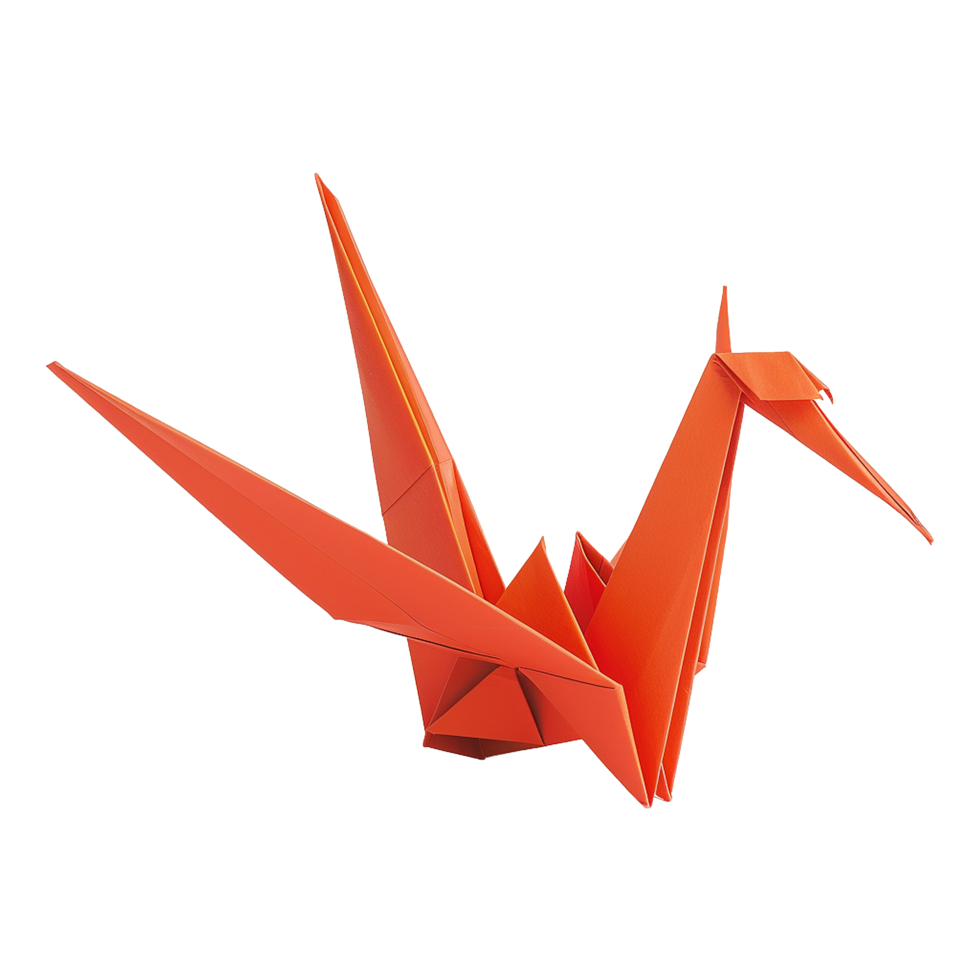 Origami crane isolated on transparent background png