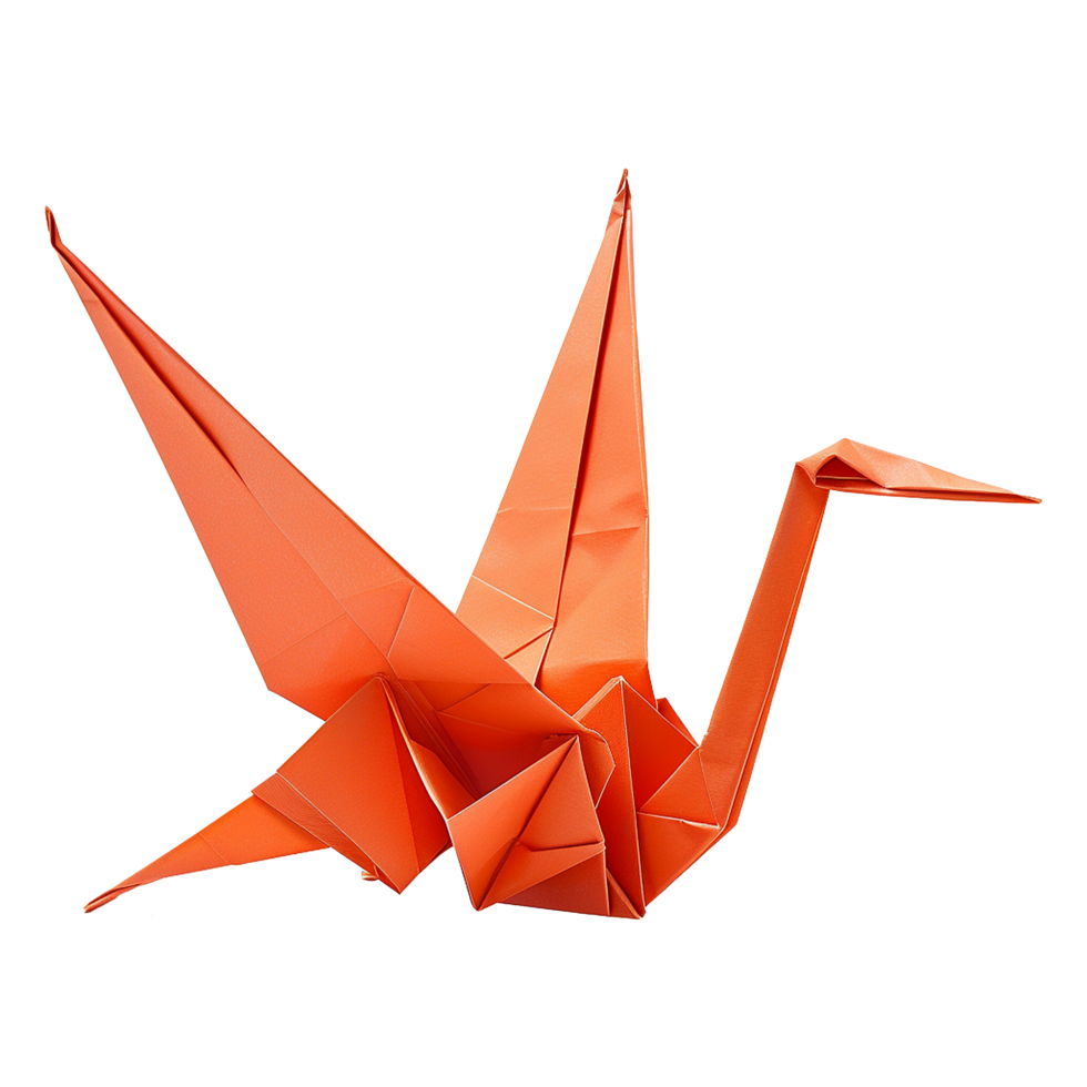 Origami crane isolated on transparent background png