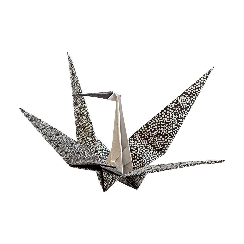 Origami crane isolated on transparent background png