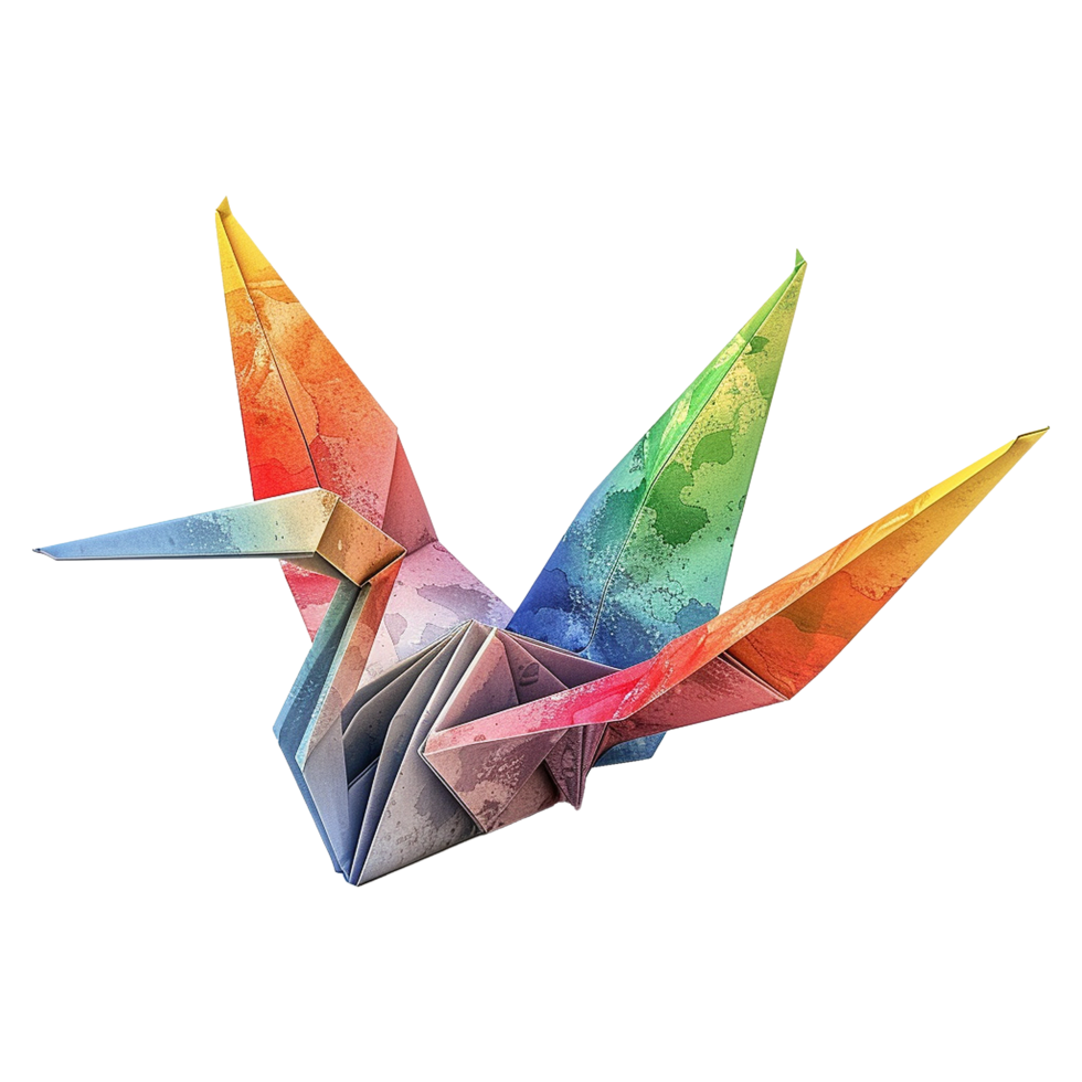 Origami crane isolated on transparent background png