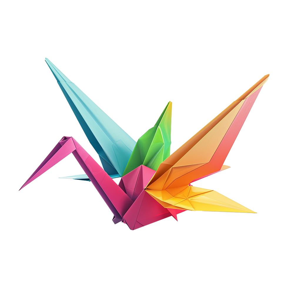 Origami crane isolated on transparent background png