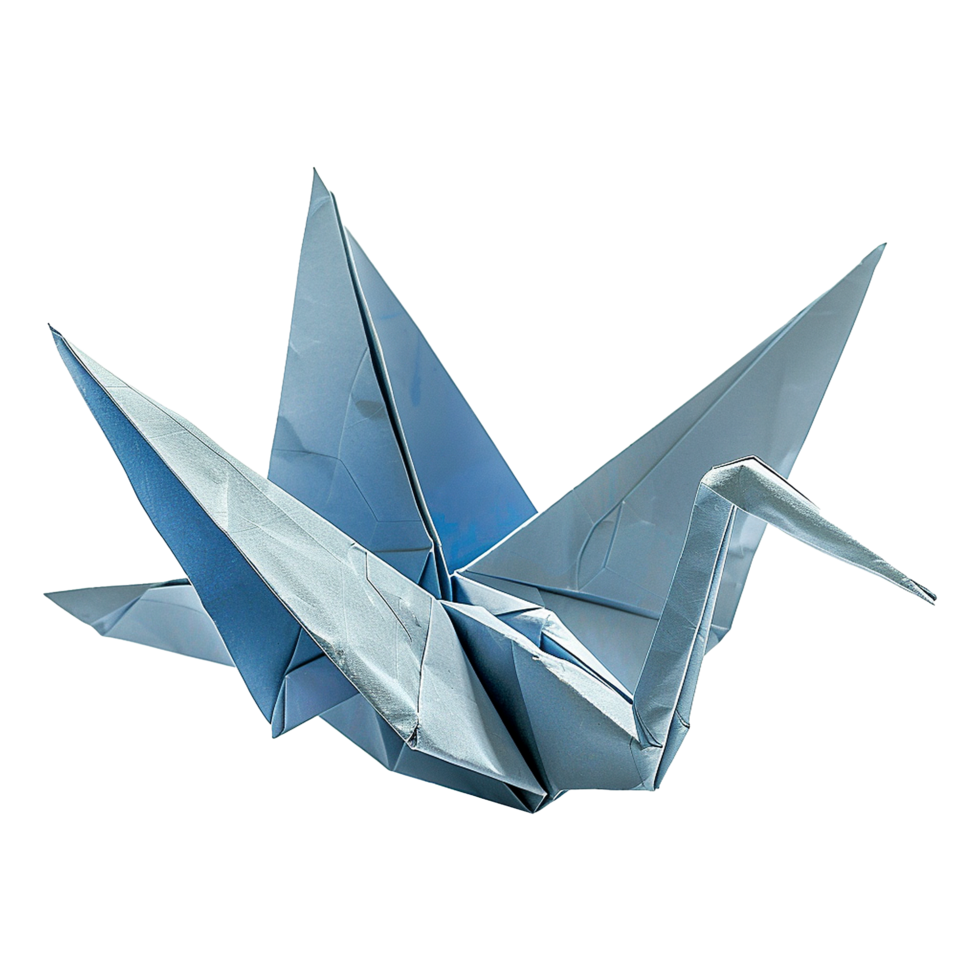 Origami crane isolated on transparent background png