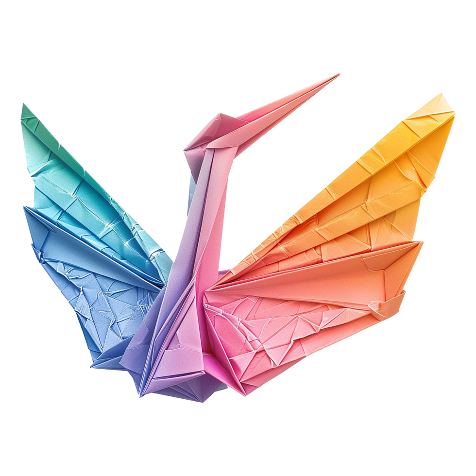 Origami crane isolated on transparent background png