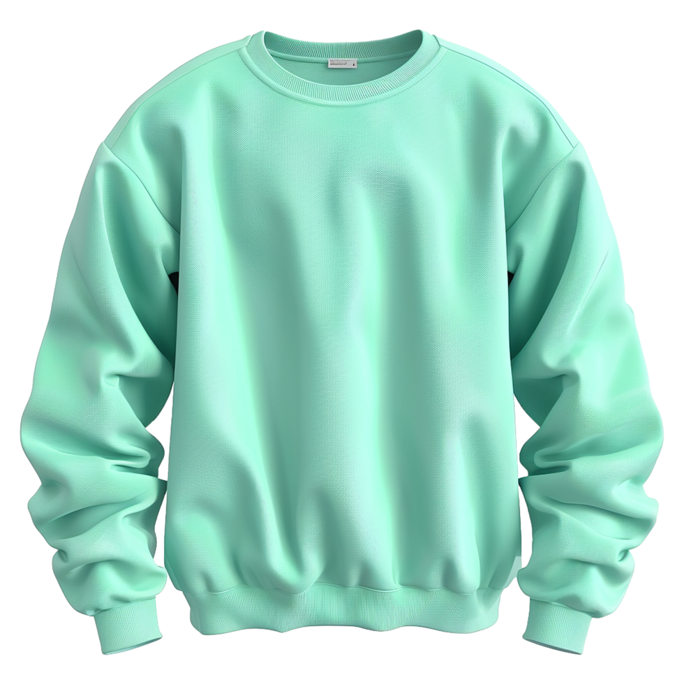 Mint sweatshirt isolated on transparent background png