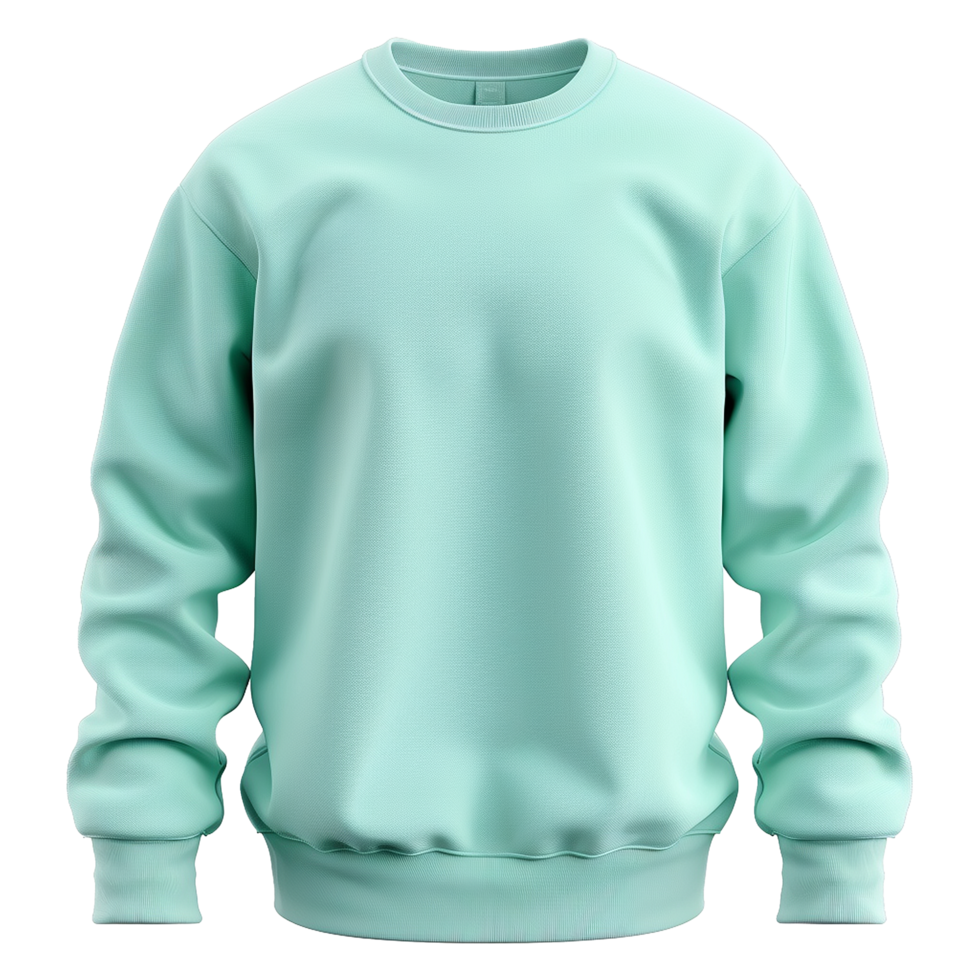 Mint sweatshirt isolated on transparent background png