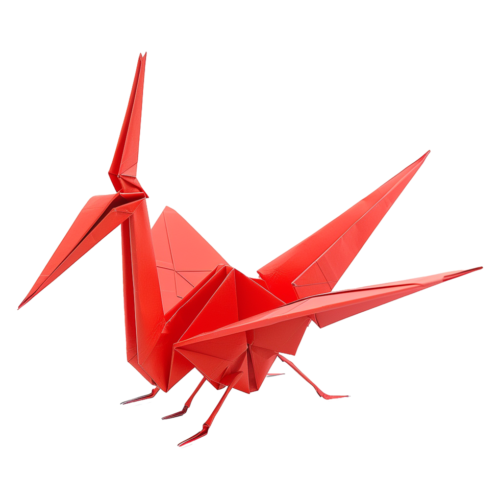 Origami crane isolated on transparent background png