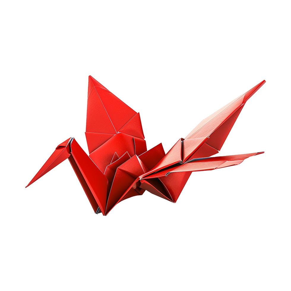 Origami crane isolated on transparent background png