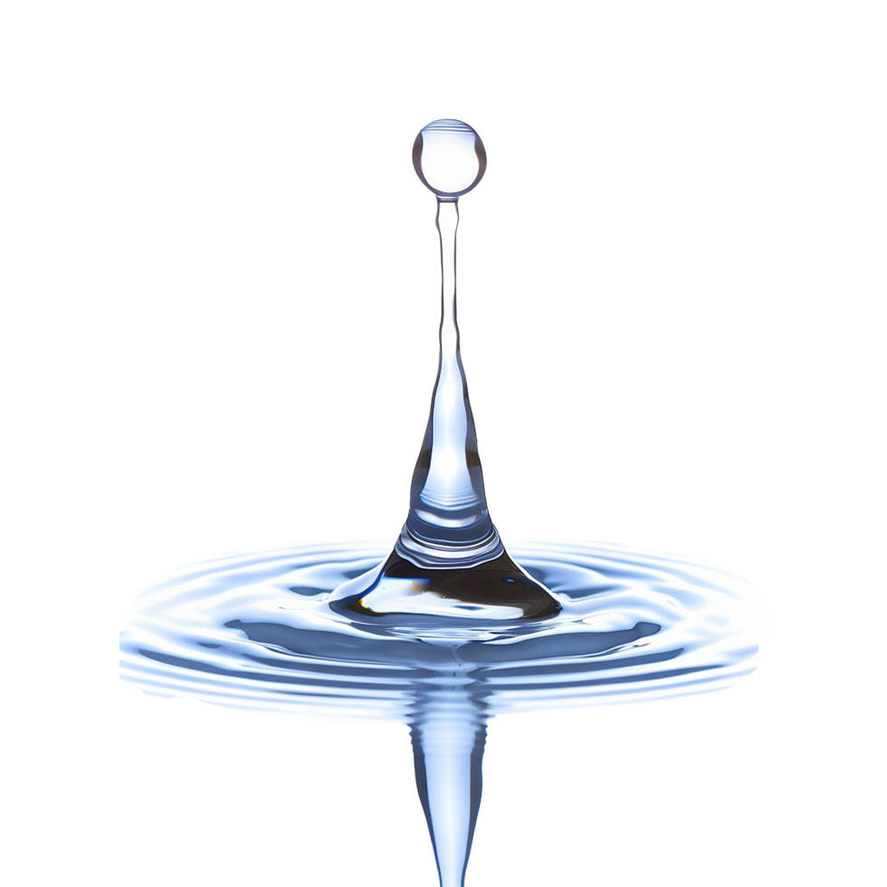 Spilled water drop isolated on transparent background png
