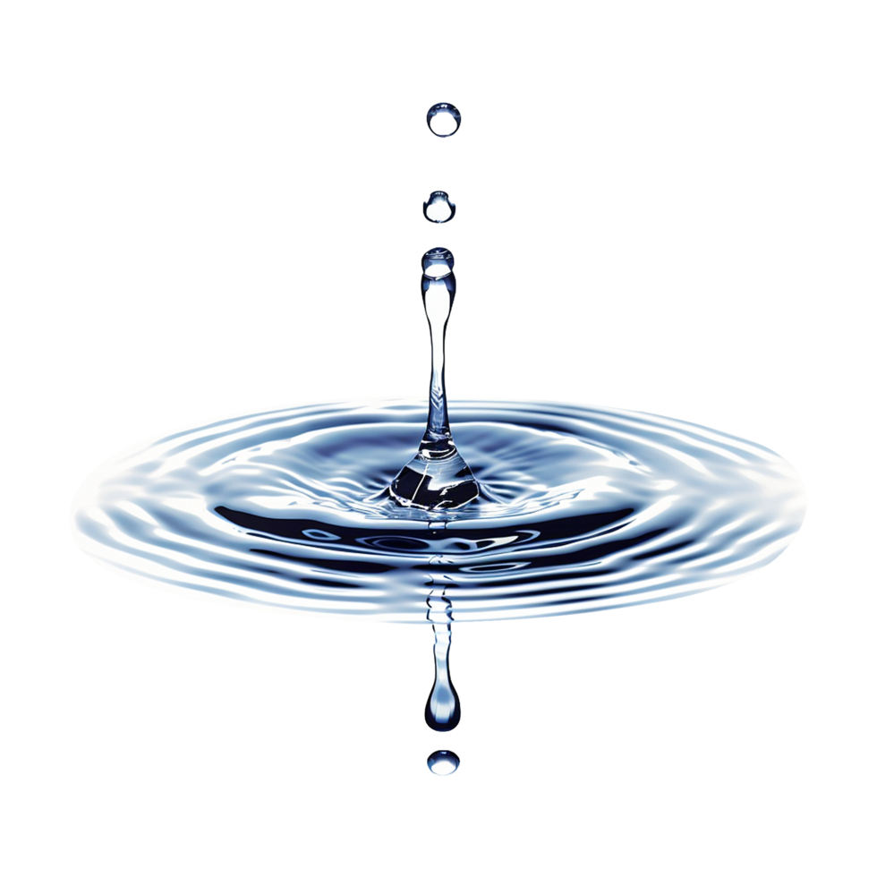 Spilled water drop isolated on transparent background png