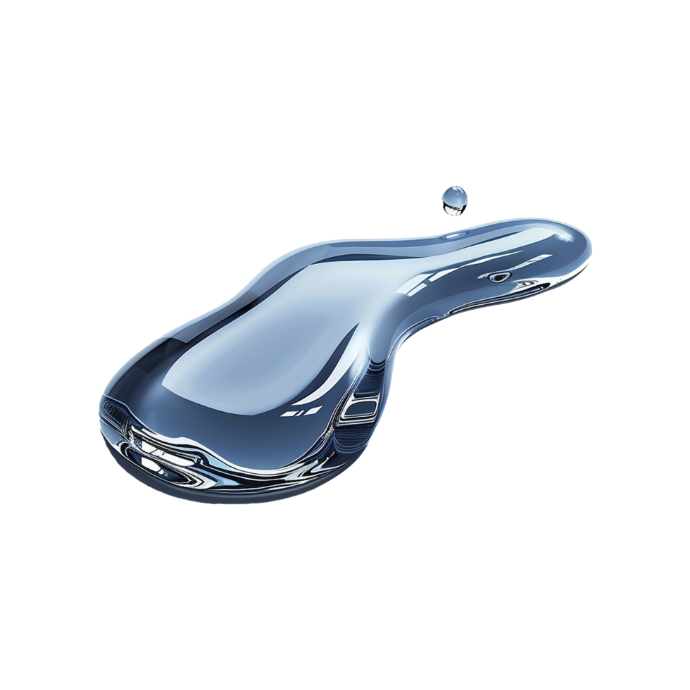 Spilled water drop isolated on transparent background png