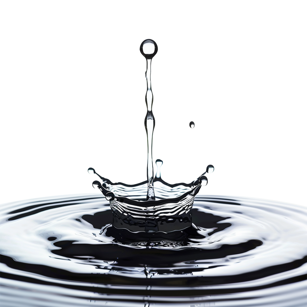 Spilled water drop isolated on transparent background png