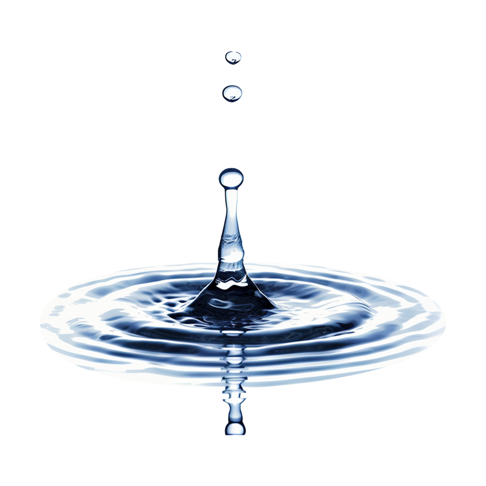 Spilled water drop isolated on transparent background png