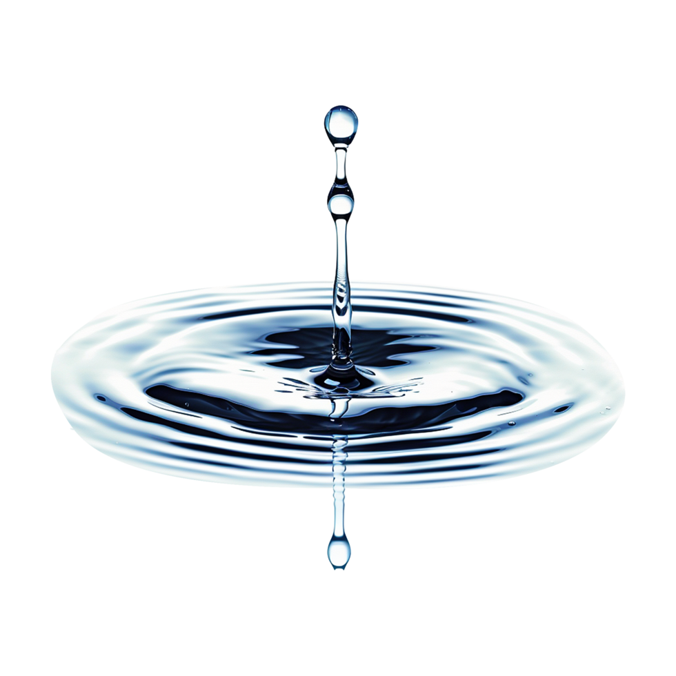 Spilled water drop isolated on transparent background png