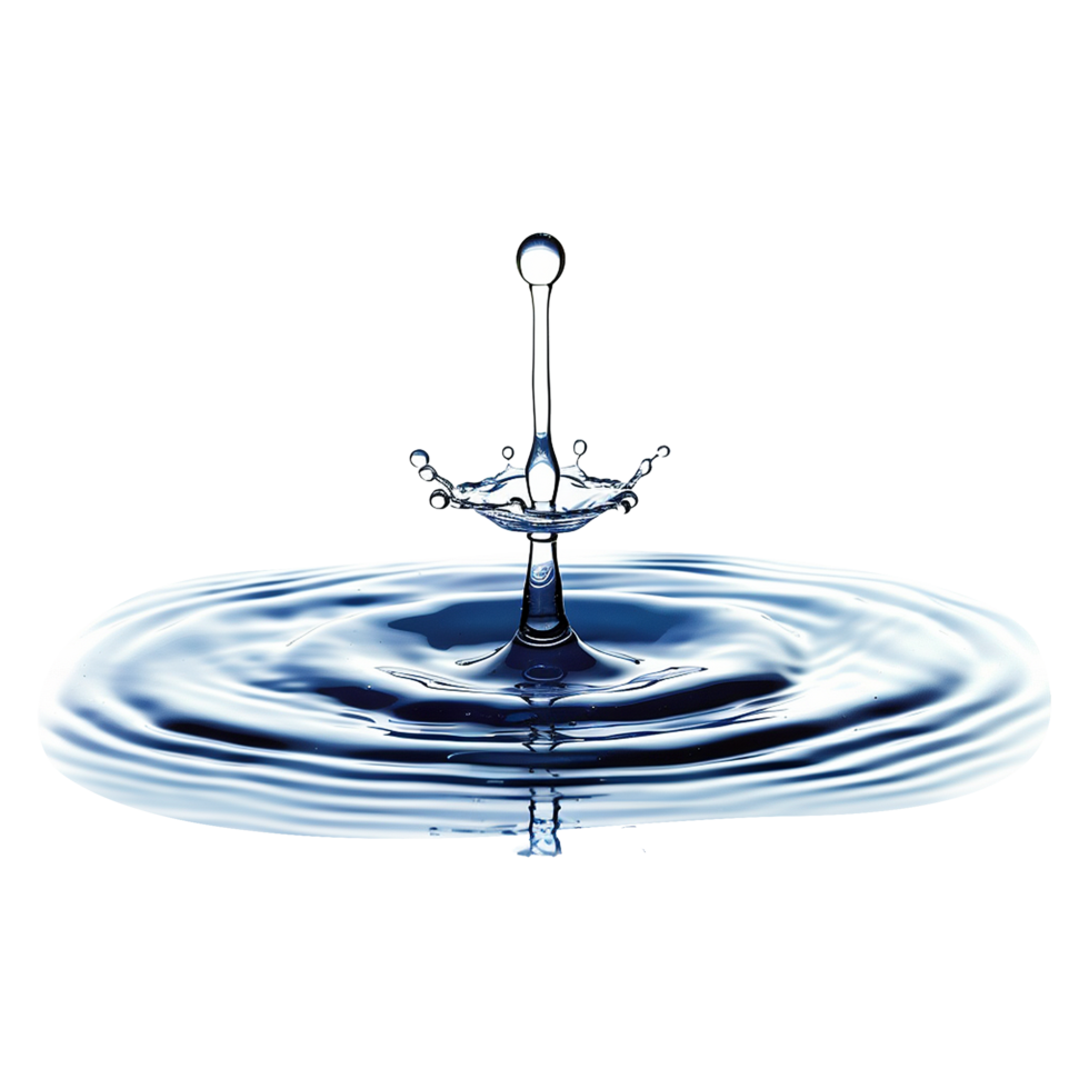 Spilled water drop isolated on transparent background png