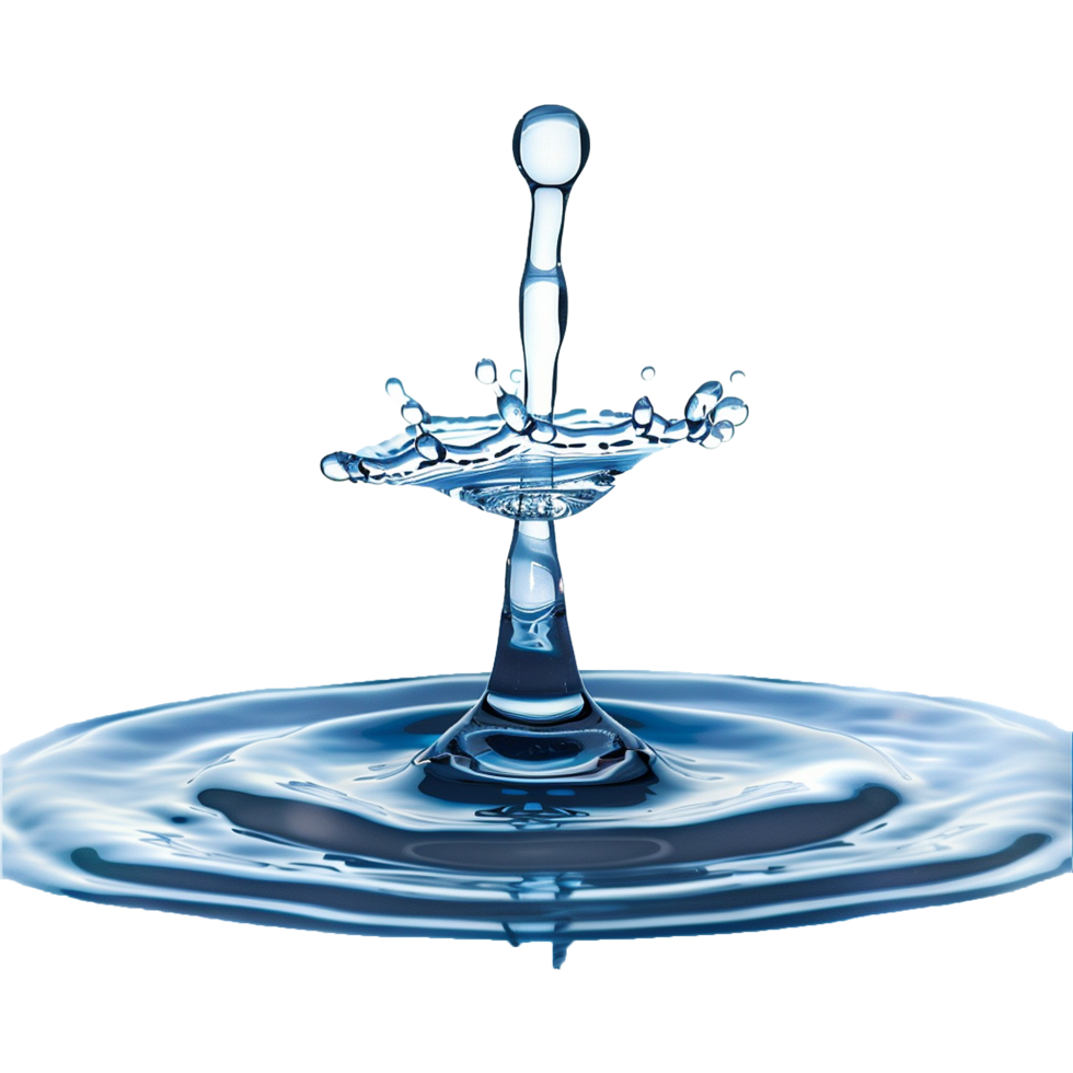 Spilled water drop isolated on transparent background png
