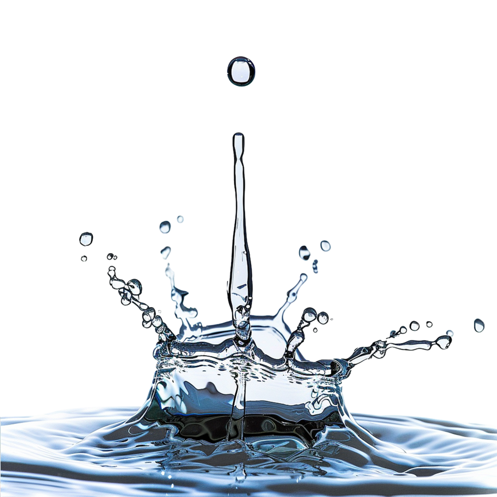 Spilled water drop isolated on transparent background png