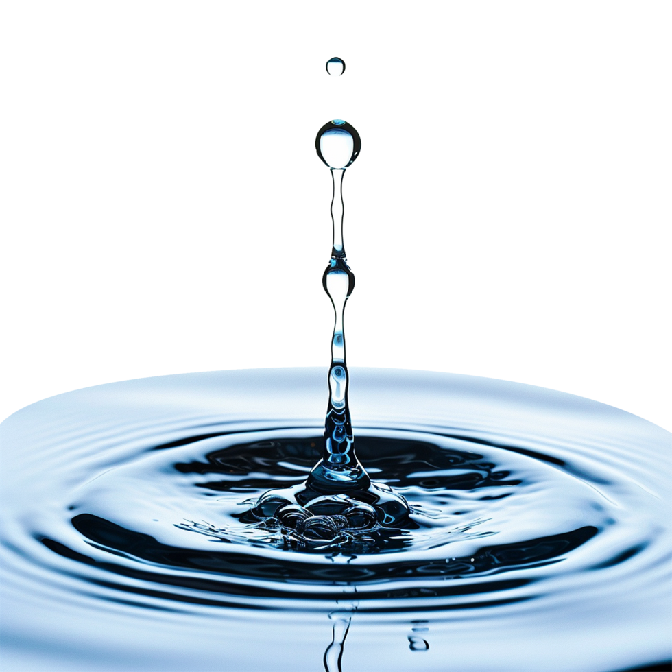 Spilled water drop isolated on transparent background png