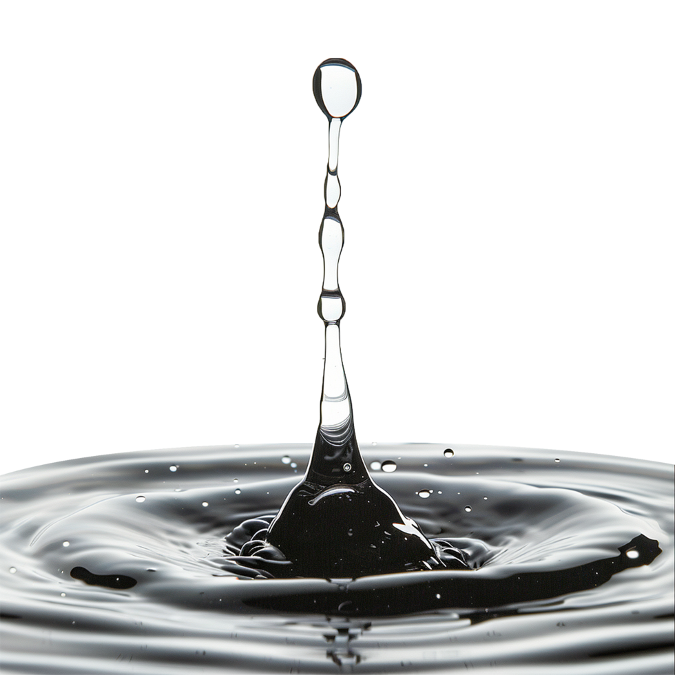 Spilled water drop isolated on transparent background png