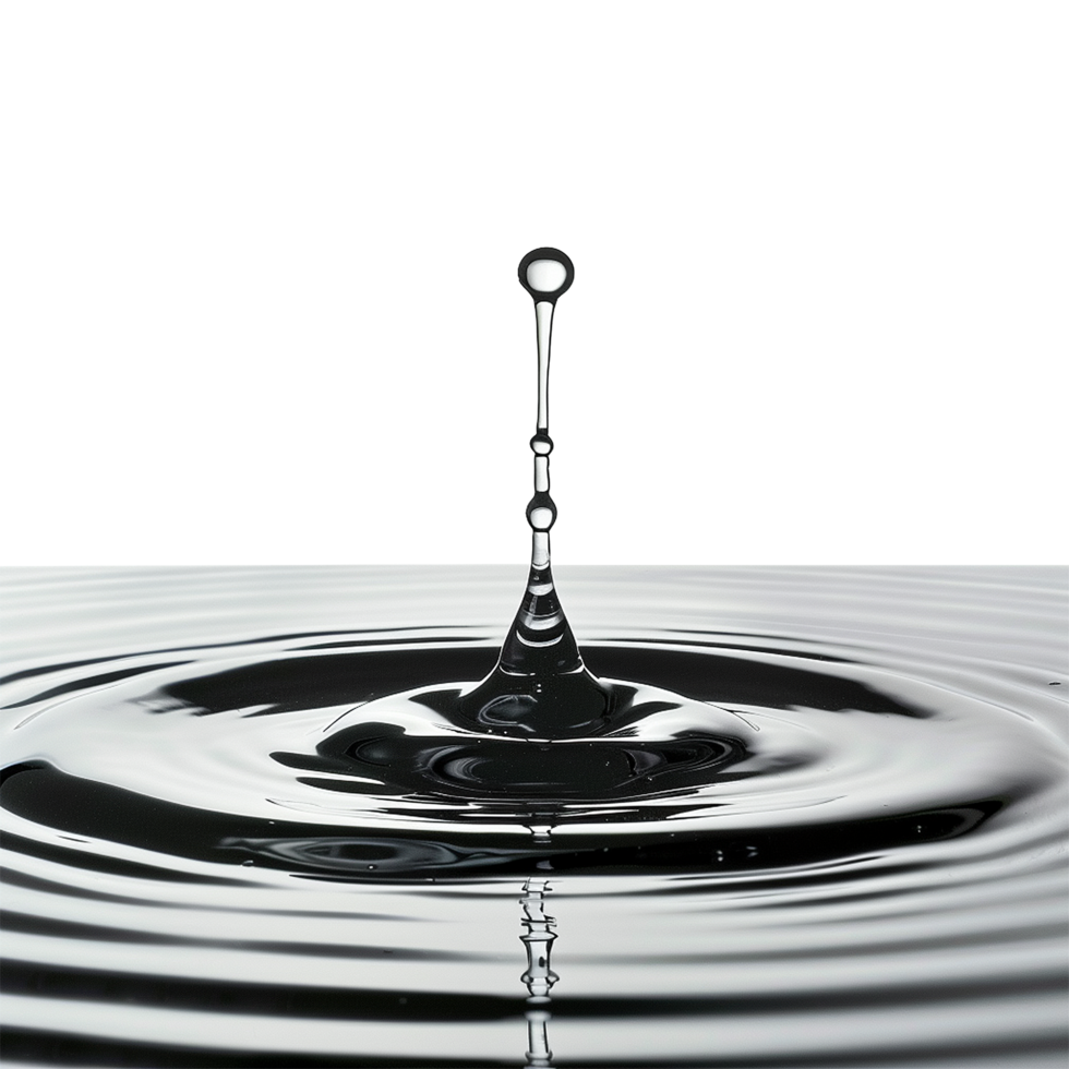 Spilled water drop isolated on transparent background png