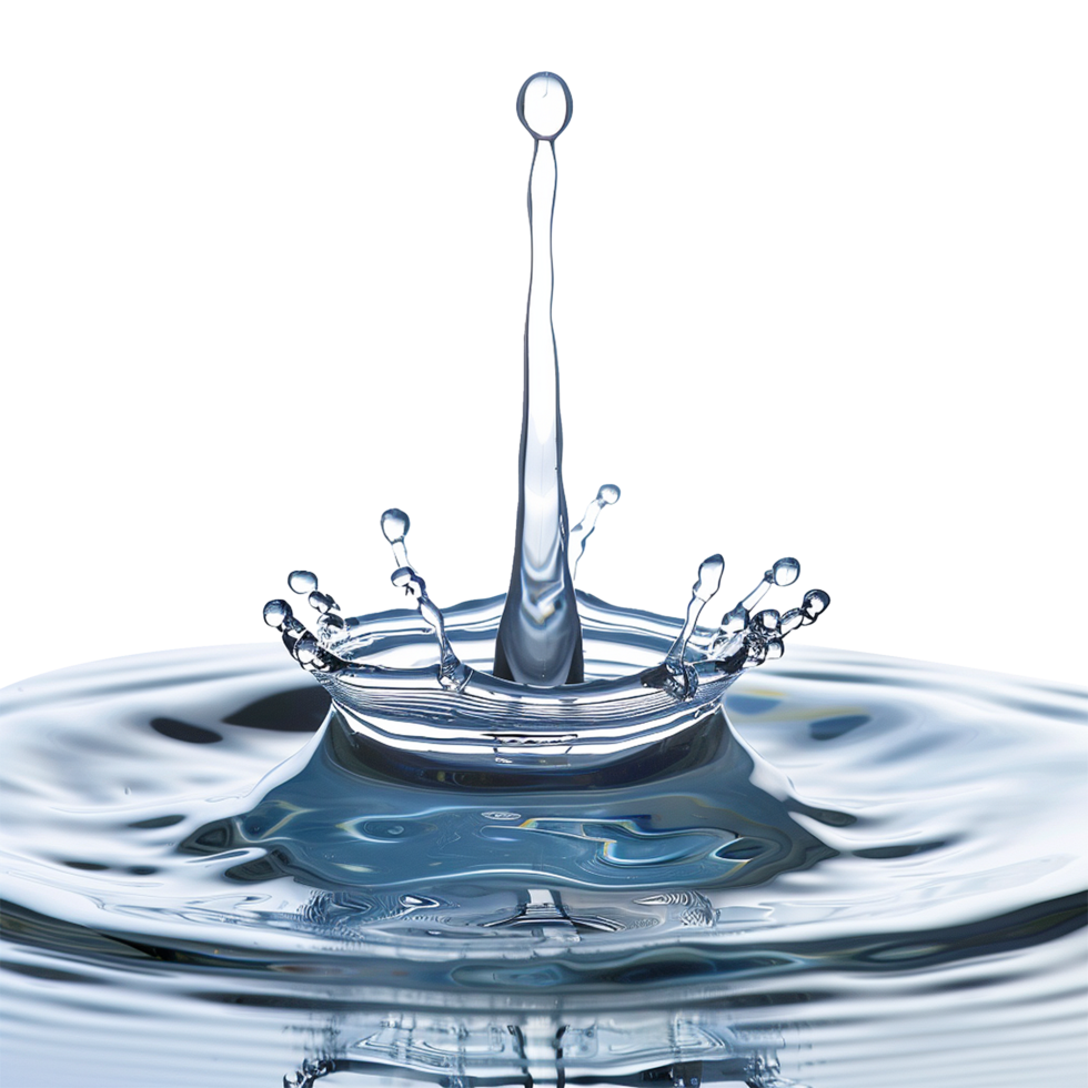 Spilled water drop isolated on transparent background png