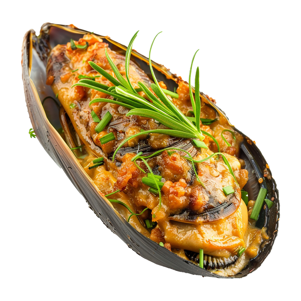 Stuffed Mussel isolated on transparent background png